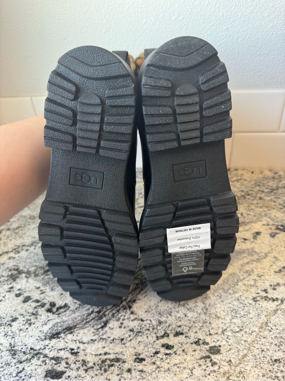 UGG Czeriesa Panther (Leopard) Leather Waterproof boot. Size 9 (runs small). - Picture 4 of 8